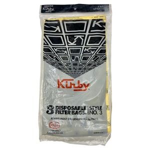 3 Pack Genuine Kirby Disposable Replacement Filter‎ Bags Style No 3 New in Pkg